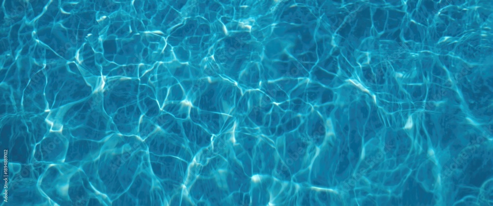 Obraz premium Dark blue pool water featuring shimmering sunlight patterns