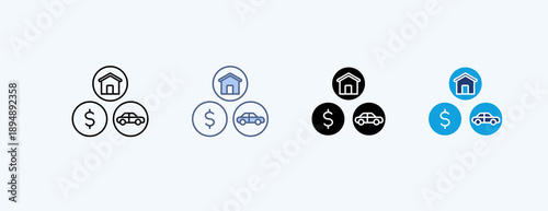 Asset Multiple Icon Illustration Vector