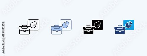 Portofolio Multiple Icon Illustration Vector