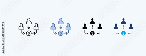 Mutual Fund Multiple Icon Illustration Vector