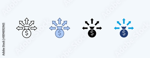 Liquidity Multiple Icon Illustration Vector