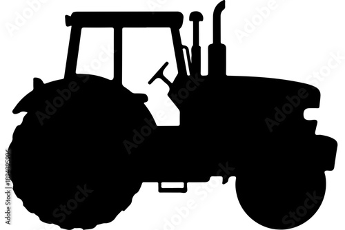 Silhouette of a Farm Tractor