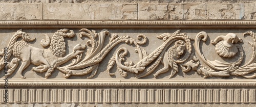 Ancient Greco-Roman frieze: historical and artistic textures
