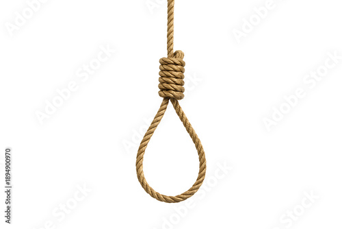 Rope loop with knot isolated on transparent background