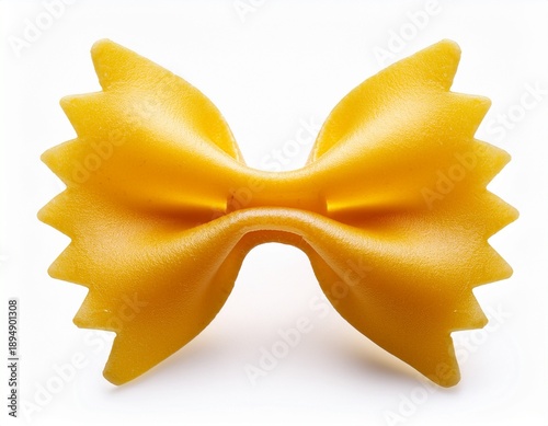yellow farfalle pasta bowtie isolated on a white background