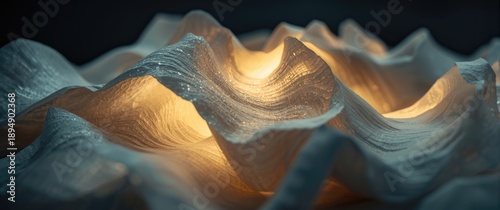 Luminous effects on an abstract folded paper image