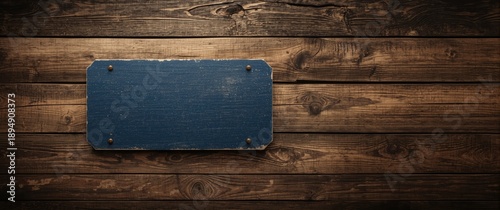 Vintage Signboard on Retro Wooden Wall Surface