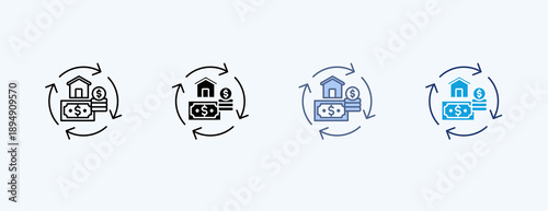Asset Life Cycle Multiple Icon Illustration Vector