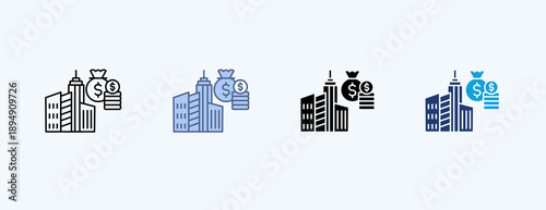 Business Fund Multiple Icon Illustration Vector
