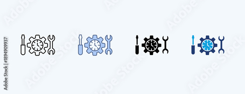 Time Management Multiple Icon Illustration Vector