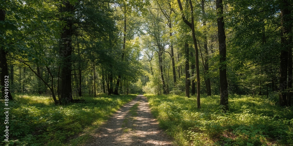 Fototapeta premium Ocala National Forest in Florida features the Saint Francis Trail amidst lush natural surroundings