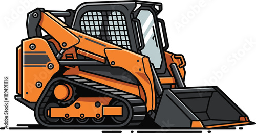 Industrial skid steer loader with tracks for heavy construction work