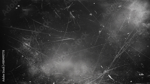 Dunkle Grunge-Textur mit Kratzern und Staub auf schwarzem Hintergrund