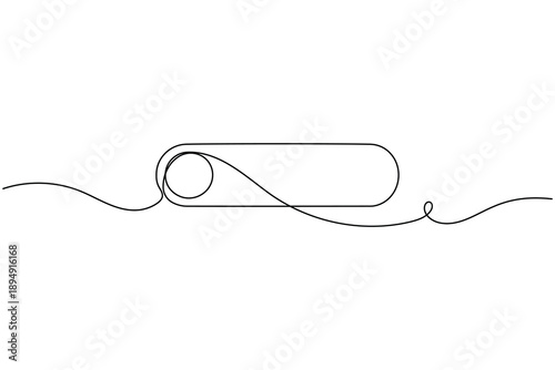 UI toggle switch icon continuous one line drawing on white background minimalist enable and disable symbol outline vector illustration