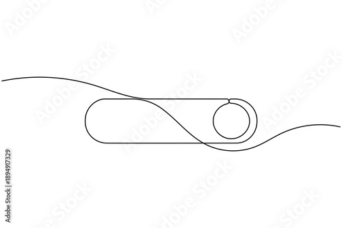 UI toggle switch icon continuous one line drawing on white background minimalist enable and disable symbol outline vector illustration