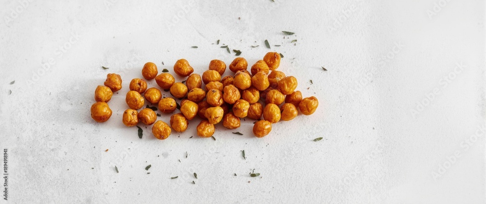 Fototapeta premium Chana (roasted chickpeas) displayed on a white background