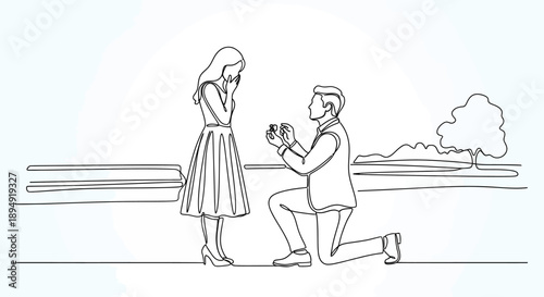 Man Proposing to Woman with Ring.