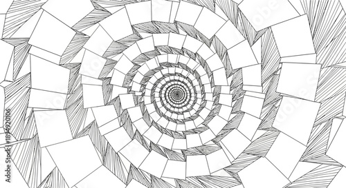 Black and White Spiral Pattern Design.