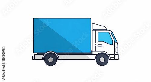 Delivery Truck Icon — Flat Modern Vector for Logistics and E-Commerce - WHITE BACKGROUND