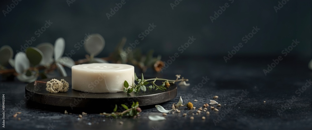 custom made wallpaper toronto digitalNatural handmade soap displayed on black background emphasizing spa, health, and beauty elements