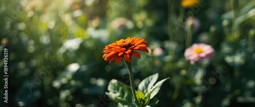 Colorful flower with garden background, summer, nature, spring, landscape, leaf, forest, floral, beauty