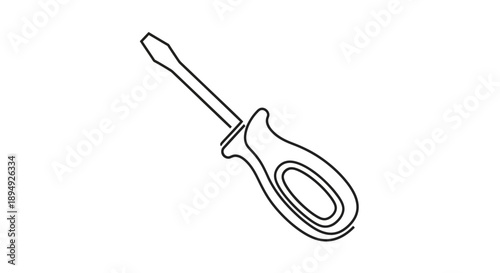 Screwdriver Isolated on White Background Illustration.