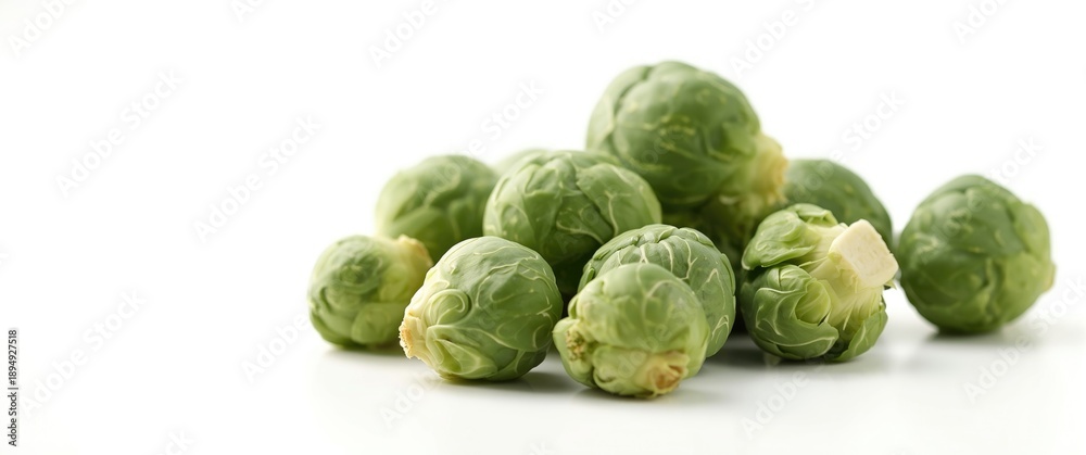 Obraz premium Isolated Brussels Sprouts Against White Background