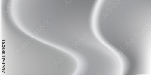 Silver foil background with metal mirror texture. Chrome gradient surface with light gloss. Vector aluminum grey sheet with reflection.