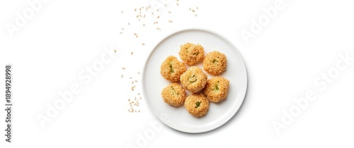White plate featuring Onde-onde, a well-known Indonesian snack, highlighting food, health, and organic seeds