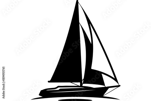 Принти на полотні Sailboat Silhouette on Calm Waters