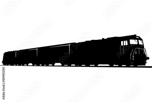 Silhouette of a Moving Train
