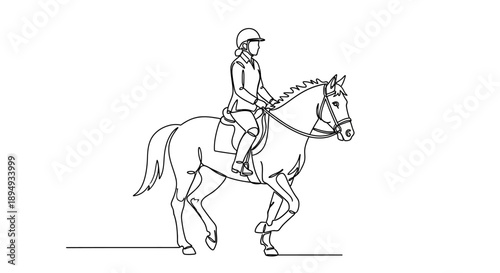 Rider on Horseback in Action Pose.