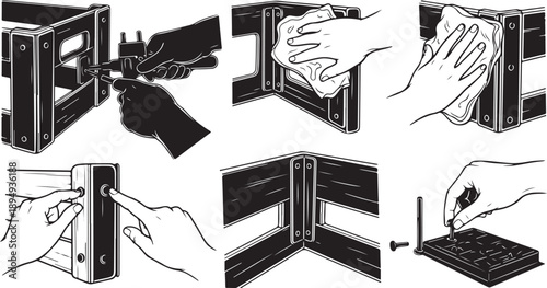 Step by step furniture assembly instructions with hands guidance