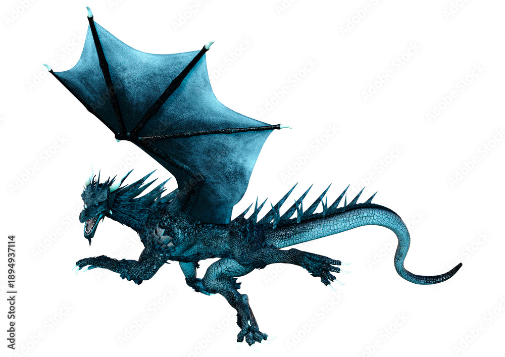 Fototapeta premium 3D Rendering Fairy Tale Dragon on White
