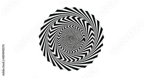 Black and White Spiral Pattern Design.