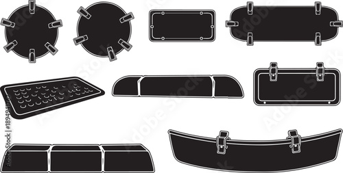 Various black computer keyboard keycap designs and shapes collection