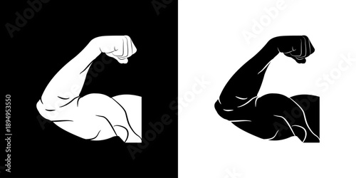 male hand muscles vector isolated white background