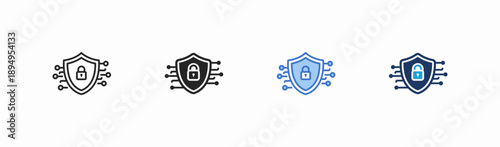 Set of security icon collection in multiple style. Icon suitable for web and mobile application