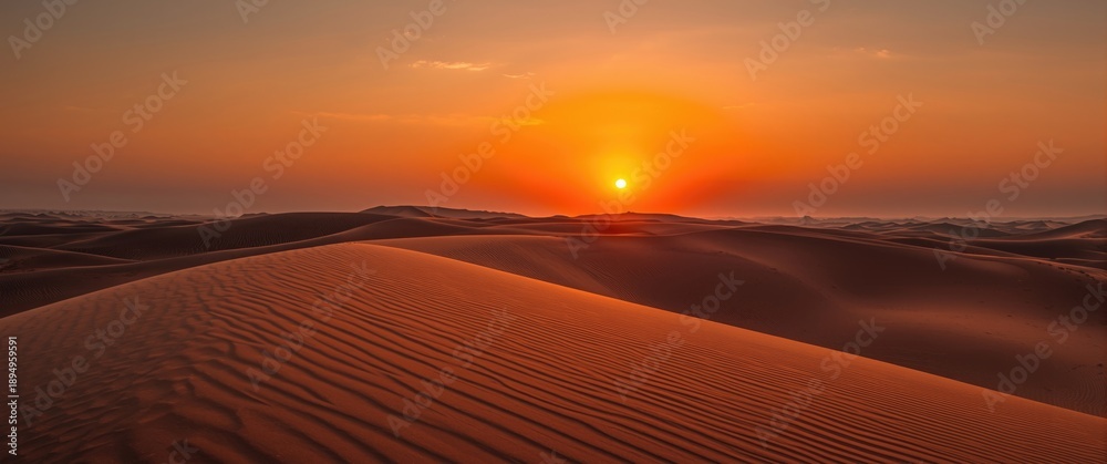 Naklejka premium Dubai UAE desert sunset view