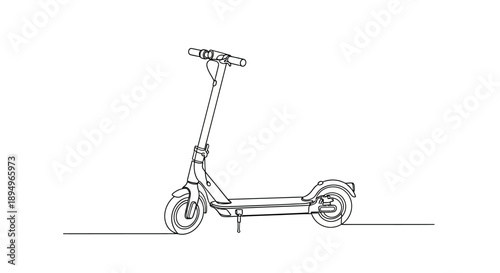 electric scooter line drawing
