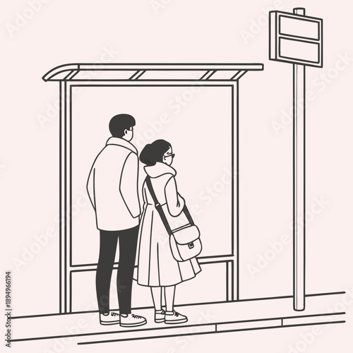 Waiting for Bus Together 1