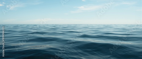 Small wave sea under a clear sky