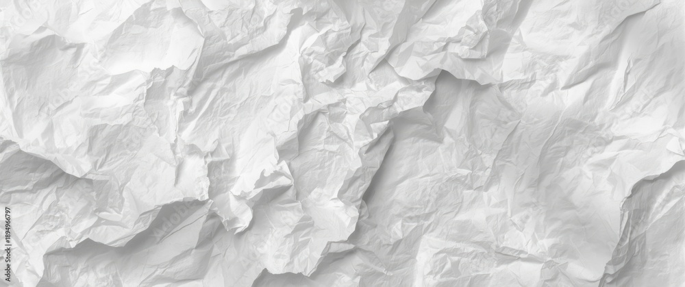 Obraz premium Crumpled white paper surface showing creases and wrinkles