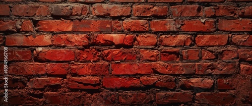 Surface of vintage dirty brick red wall