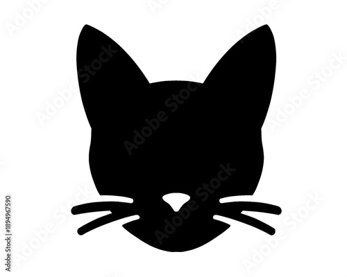 black cat head logo, vector illustration.
