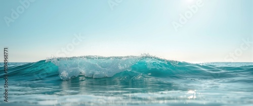 Random water waves in nature scene with sea, sky, and summer light effects