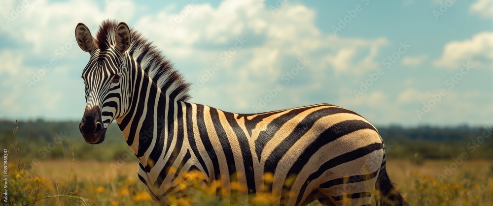 Obraz premium Photographing the colorful wildlife of African zebras with striped coat