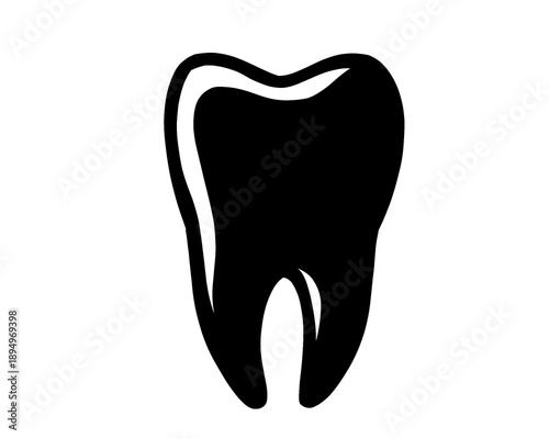 silhouette of human teeth, vector illustration, simple design
