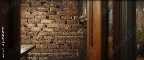 Brick wall inside the house