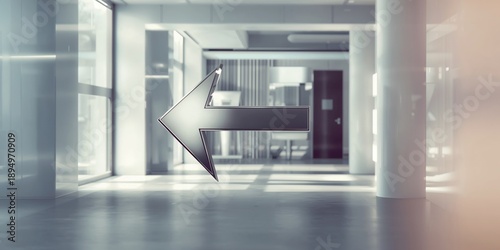 Directional arrow guiding users toward the toilet, useful for signage and facility navigation